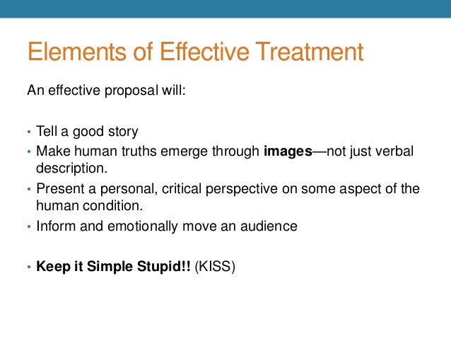 what does a documentary treatment look like treatment samples